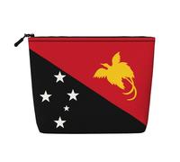 XZDLXJ Drapeau de la Papouasie-Nouvelle-Guinée - Trousse de maquillage imperméable avec fermeture éclair - Aspect lin - Noir - Taille unique, Noir , Taille unique
