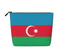 XZDLXJ Drapeau de l'Azerbaïdjan Trousse de maquillage imperméable à une couche avec fermeture éclair pour vos besoins quotidiens ou de voyage Noir Taille unique, Noir , Taille unique