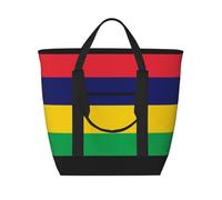XZDLXJ Drapeau de l'île Maurice Sac à bandoulière et fourre-tout isotherme grande capacité pour aliments chauds et froids, noir, taille unique, Noir , Taille unique
