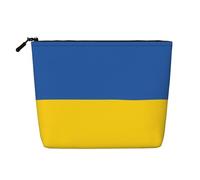 XZDLXJ Drapeau de l'Ukraine Trousse de maquillage imperméable aspect lin avec fermeture éclair pour vos besoins quotidiens ou de voyage, noir, taille unique, Noir , Taille unique