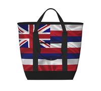 XZDLXJ Drapeau d'Hawaï Américain Grande Capacité Isotherme Sac à bandoulière et fourre-tout pour aliments chauds et froids, noir, taille unique, Noir , Taille unique