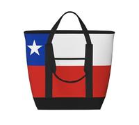 XZDLXJ Drapeau du Chili Sac à bandoulière et fourre-tout isotherme grande capacité pour aliments chauds et froids, noir, taille unique, Noir , Taille unique