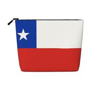 XZDLXJ Drapeau du Chili Trousse de maquillage imperméable à une couche avec fermeture éclair pour vos besoins quotidiens ou de voyage, noir, taille unique, Noir , Taille unique