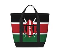 XZDLXJ Drapeau du Kenya Sac à bandoulière isotherme de grande capacité pour aliments chauds et froids, noir, Taille unique