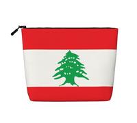 XZDLXJ Drapeau du Liban - Trousse de maquillage imperméable avec fermeture éclair - Aspect lin - Noir - Taille unique, Noir , Taille unique