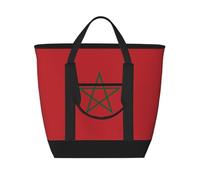 XZDLXJ Drapeau du Maroc Sac à bandoulière et fourre-tout isotherme grande capacité pour aliments chauds et froids, noir, taille unique