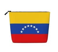 XZDLXJ Drapeau du Venezuela Trousse de maquillage imperméable avec fermeture éclair Aspect lin Noir Taille unique, Noir , Taille unique