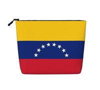 XZDLXJ Drapeau du Venezuela Trousse de maquillage imperméable avec fermeture éclair Aspect lin Noir Taille unique, Noir , Taille unique