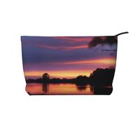XZDLXJ Evening Glow Trousse de maquillage en velours côtelé, adaptée pour les voyages et un usage quotidien, doublure robuste, assure la longévité, noir, taille unique, Noir , Taille unique