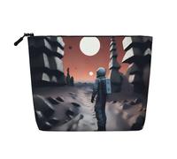 XZDLXJ Exploration Trousse de maquillage imperméable aspect lin monocouche avec fermeture éclair pour vos besoins quotidiens ou de voyage, noir, taille unique, Noir , Taille unique