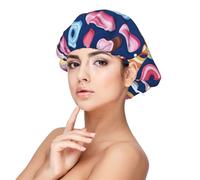 XZDLXJ Fancy Sweets Bonnet de nuit en satin pour adulte Protection des cheveux et confort Noir Taille unique
