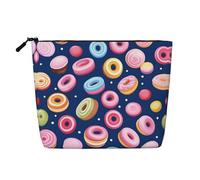 XZDLXJ Fancy Sweets Trousse de maquillage monocouche imperméable aspect lin avec fermeture éclair pour vos besoins quotidiens ou de voyage, noir, taille unique, Noir , Taille unique