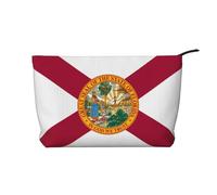 XZDLXJ Flag of Florida Trousse de maquillage en velours côtelé, adaptée pour les voyages et un usage quotidien, doublure robuste, longue durée de vie, noir, taille unique, Noir , Taille unique