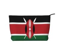 XZDLXJ Flag of Kenya Trousse de maquillage en velours côtelé, adaptée pour les voyages et un usage quotidien, doublure robuste, longue durée de vie, noir, taille unique, Noir , Taille unique