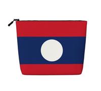 XZDLXJ Flag of Laos Trousse de maquillage imperméable avec fermeture éclair Aspect lin Noir Taille unique, Noir , Taille unique