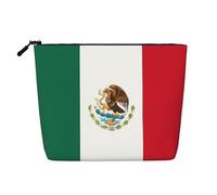 XZDLXJ Flag of Mexico Trousse de maquillage imperméable aspect lin avec fermeture éclair pour vos besoins quotidiens ou de voyage Noir Taille unique, Noir , Taille unique