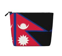XZDLXJ Flag of Nepal Trousse de maquillage imperméable avec fermeture éclair Aspect lin Noir Taille unique, Noir , Taille unique