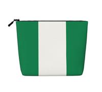 XZDLXJ Flag of Nigeria Trousse de maquillage monocouche imperméable avec fermeture éclair pour vos besoins quotidiens ou de voyage Noir Taille unique, Noir , Taille unique
