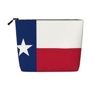 XZDLXJ Flag of Texas Trousse de maquillage imperméable avec fermeture éclair Effet lin Noir Taille unique, Noir , Taille unique