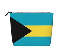 XZDLXJ Flag of the Bahamas Trousse de maquillage imperméable avec fermeture éclair Aspect lin Noir Taille unique, Noir , Taille unique