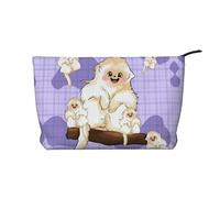 XZDLXJ Jolie trousse de maquillage en velours côtelé avec motif singe doré, adaptée pour les voyages et un usage quotidien, doublure robuste, assure la longévité, noir, taille unique, Noir , Taille