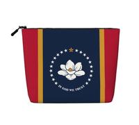 XZDLXJ Mississippi State Flag Trousse de maquillage imperméable à une couche avec fermeture éclair pour vos besoins quotidiens ou de voyage, noir, taille unique, Noir , Taille unique