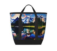 XZDLXJ Mountain Majesty Sac à bandoulière isotherme de grande capacité pour aliments chauds et froids, noir, taille unique, Noir , Taille unique