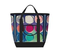 XZDLXJ Palette de couleurs rondes de grande capacité, sac à bandoulière et fourre-tout isotherme pour aliments chauds et froids, noir, taille unique, Noir , Taille unique