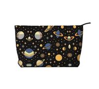 XZDLXJ Planet in the Dark Trousse de maquillage en velours côtelé, adaptée pour les voyages et un usage quotidien, doublure robuste, longue durée de vie, noir, taille unique, Noir , Taille unique