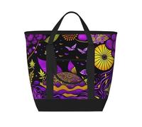 XZDLXJ Purple Sky Sac à bandoulière isotherme de grande capacité pour aliments chauds et froids, noir, taille unique, Noir , Taille unique