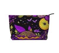 XZDLXJ Purple Sky Trousse de maquillage en velours côtelé, adaptée pour les voyages et un usage quotidien, doublure robuste, assure la longévité, noir, taille unique, Noir , Taille unique