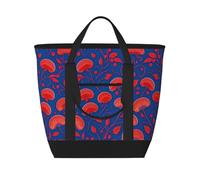 XZDLXJ Red Mushrooms Sac à bandoulière isotherme de grande capacité pour aliments chauds et froids Noir Taille unique, Noir , Taille unique