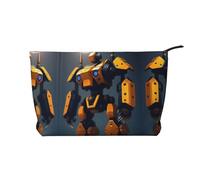 XZDLXJ Robots at War Trousse de maquillage en velours côtelé, adaptée pour les voyages et un usage quotidien, doublure robuste, assure la longévité, noir, taille unique, Noir , Taille unique