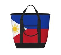 XZDLXJ Sac à bandoulière isotherme de grande capacité pour aliments chauds et froids Motif drapeau des Philippines Noir Taille unique, Noir , Taille unique