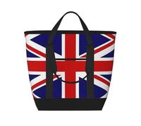 XZDLXJ Sac à bandoulière isotherme de grande capacité pour aliments chauds et froids Motif drapeau du Royaume-Uni, noir, Taille unique