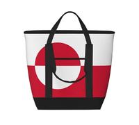 XZDLXJ Sac à bandoulière isotherme grande capacité pour aliments chauds et froids Motif drapeau du Groenland, noir, Taille unique