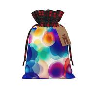 XZDLXJ Sac en toile de jute avec cordon de serrage en tissu écossais et étiquette en papier kraft