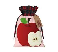 XZDLXJ Sac en toile de jute avec cordon de serrage Motif fruits rouges, Noir , M