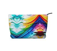 XZDLXJ Scribble Art Toand Paint Trousse de maquillage en velours côtelé, adaptée pour les voyages et un usage quotidien, doublure robuste, assure la longévité, noir, taille unique, Noir , Taille