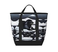 XZDLXJ Seals on Ice Sac à bandoulière isotherme de grande capacité pour aliments chauds et froids, noir, Taille unique