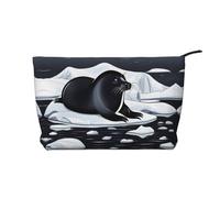 XZDLXJ Seals on Ice Trousse de maquillage en velours côtelé, adaptée pour les voyages et un usage quotidien, doublure robuste, assure la longévité, noir, taille unique, Noir , Taille unique