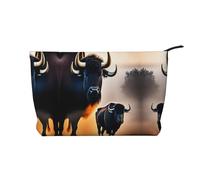 XZDLXJ Silhouette d'une trousse de maquillage en velours côtelé de buffle, adaptée pour les voyages et un usage quotidien, doublure robuste, assure la longévité, noir, taille unique, Noir , Taille