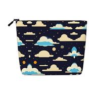 XZDLXJ Sky Clouds Trousse de maquillage monocouche imperméable avec fermeture éclair pour vos besoins quotidiens ou de voyage, noir, taille unique, Noir , Taille unique