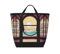 XZDLXJ Travel Bliss Sac à bandoulière isotherme de grande capacité pour aliments chauds et froids, noir, Taille unique