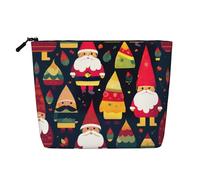 XZDLXJ Trousse de maquillage à une couche avec fermeture éclair - Motif Père Noël avec chapeau long - Résistante à l'eau - Aspect lin - Pour vos besoins quotidiens ou de voyage - Noir - Taille unique,