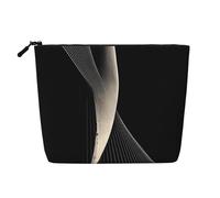 XZDLXJ Trousse de maquillage avec fermeture éclair - Effet lin - Résistante à l'eau - Pour vos besoins quotidiens ou de voyage - Noir - Taille unique, Noir , Taille unique