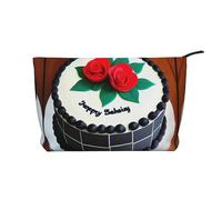 XZDLXJ Trousse de maquillage Delicious cakes en velours côtelé, adaptée pour les voyages et un usage quotidien, doublure robuste, assure la longévité, noir, taille unique, Noir , Taille unique