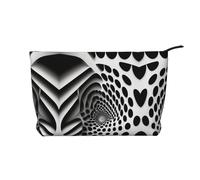 XZDLXJ Trousse de maquillage en velours côtelé à illusion de rotation, adaptée pour les voyages et un usage quotidien, doublure robuste, assure la longévité, noir, taille unique, Noir , Taille unique