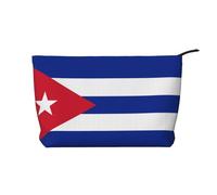 XZDLXJ Trousse de maquillage en velours côtelé avec drapeau cubain, adaptée pour les voyages et un usage quotidien, doublure robuste, assure la longévité, noir, taille unique, Noir , Taille unique