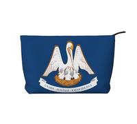 XZDLXJ Trousse de maquillage en velours côtelé avec drapeau de l'État de la Louisiane, adaptée pour les voyages et un usage quotidien, doublure robuste, assure la longévité, noir, taille unique, Noir